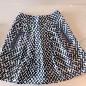 Anthropologie pleated navy skirt